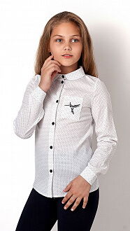Рубашка для девочки Mevis Птичка белая 2932-02 - цена