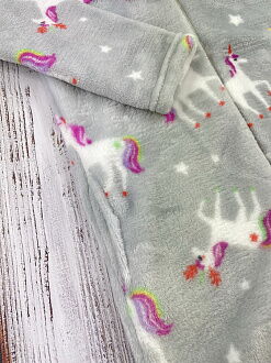 Пижама-кигуруми для девочки Фламинго Единороги серая 779-910 - размеры