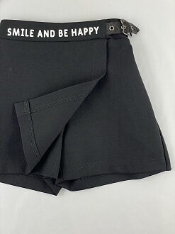 Юбка-шорты для девочки Mevis черная 4119-02 - фотография
