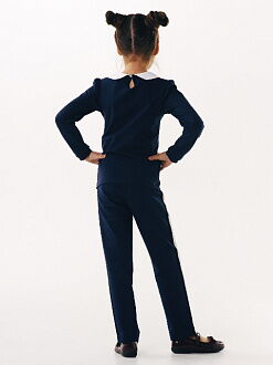 Блуза трикотажная с длинным рукавом SMIL синяя 114646/114647 - картинка