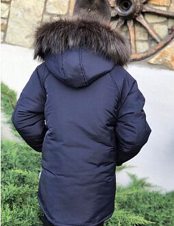 Зимняя куртка для мальчика Kidzo темно-синяя 3311 - размеры