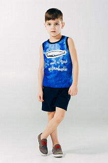 Комплект для мальчика (майка+шорты) SMIL Мечтатели синий 113253 - цена