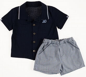 Комплект для мальчика (поло+шорты) Маленьке сонечко Джои темно-синий - Киев