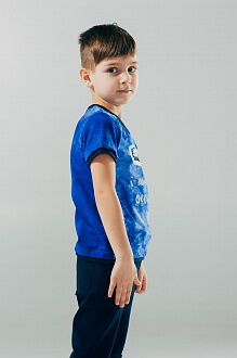Футболка для мальчика SMIL Мечтатели синяя 110491 - размеры