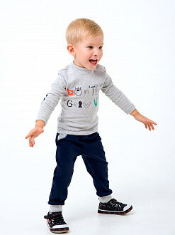 Трикотажные штанишки для мальчика Smil синие 115383 - цена