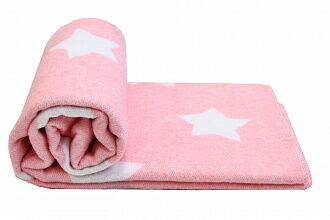 Одеяло-плед детское Vladi Звезды розовый 100*140 - размеры