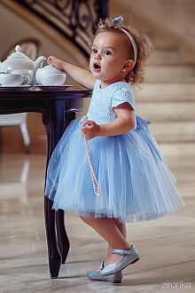 Платье нарядное для девочки Zironka голубое 38-7005-1 - цена