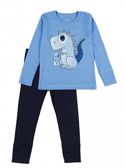 Пижама для мальчика Фламинго Динозавр синяя 257-1005 - цена