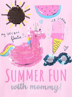 Комплект футболка и бриджи для девочки Breeze Summer Fun розовый 13733 - размеры