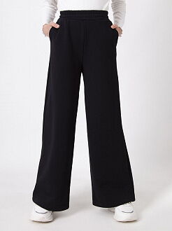 Трикотажные брюки-палаццо для девочки Mevis черные 4753-01 - цена