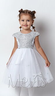 Нарядное платье для девочки Mevis белое 2263-01 - цена