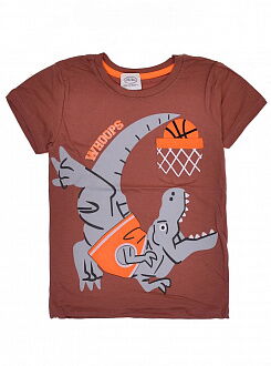 Футболка для мальчика Whoops Динозавр терракотовая 21937 - фото