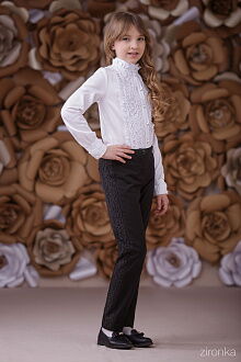 Брюки школьные для девочки Zironka черные 8529-1 - размеры