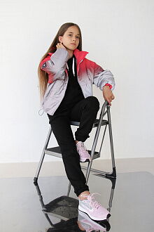 Светоотражающая куртка для девочки Kidzo красная 3442 - фото