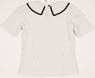 Блузка трикотажная с коротким рукавом для девочки VVL кремовая 337/1 - размеры