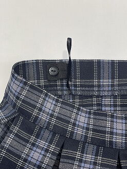 Юбка для девочки Mevis Клетка синяя 3843-02 - фото