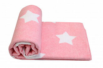 Одеяло-плед детское Vladi Звезды розовый 100*140 - фотография