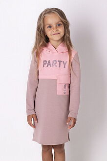 Трикотажное платье для девочки Mevis пудра 3550-02 - цена