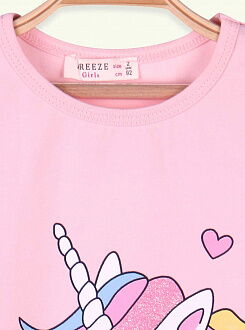 Туника для девочки Breeze Единорог розовая 15744 - фотография