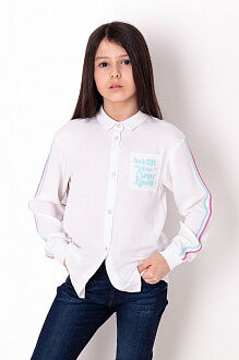 Блузка для девочки Mevis белая 3657-02 - цена