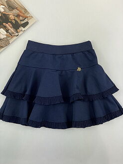 Трикотажная школьная юбка для девочки SMIL cиняя 120231 - цена