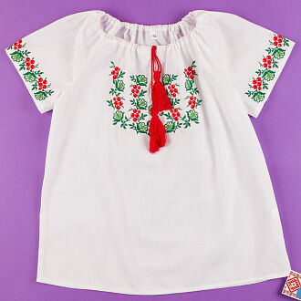 Вышиванка-блузка с коротким рукавом для девочки 2358 - цена