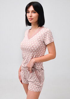 Пижама женская футболка и шорты Роксана Venera розовая 1180-60215 - фото