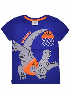 Футболка для мальчика Whoops Динозавр синяя 21937 - фото