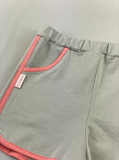 Трикотажные шорты для девочки Бемби серые 213 - фото