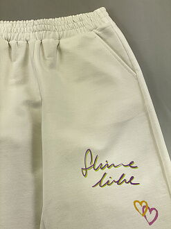 Стильный костюм для девочки Mevis Happy Weekend белый 4855-01 - цена