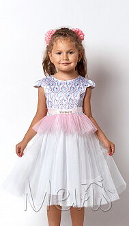 Нарядное платье для девочки Mevis белое 2183-02 - цена