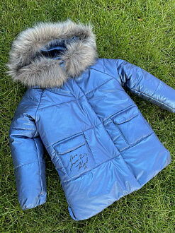 Зимняя куртка для девочки Kidzo синяя 3501 - цена