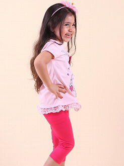 Комплект футболка и бриджи для девочки Breeze розовый 13737 - фото