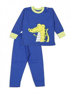 Утепленная пижама для мальчика Фламинго Динозавр синяя 109-312 - цена