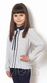 Блузка c длинным рукавом для девочки Mevis белая 2513-02 - цена