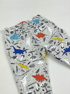 Утепленная пижама для мальчика Фламинго Dinosaur World серая 109-327 - размеры
