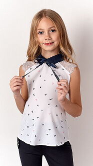 Блузка для девочки Mevis белая 3181-01 - цена