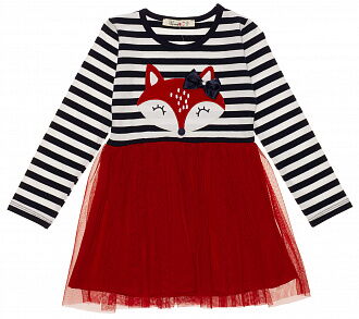 Платье для девочки Barmy Лисичка красное 0334 - цена