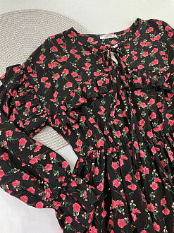 Платье для девочки Mevis Розы черные 5081-04 - картинка