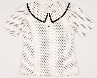 Блузка трикотажная с коротким рукавом для девочки VVL кремовая 337/1 - цена
