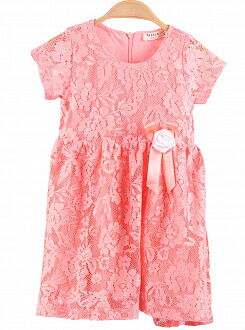 Кружевное платье для девочки Breeze персиковое 12478 - фото