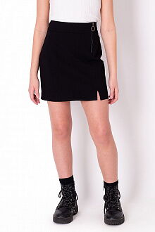 Трикотажная школьная юбка для девочки Mevis черная 3610-02 - цена