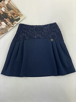 Трикотажная школьная юбка на кокетке SMIL темно-синяя 120138/120139/120159/120160 - цена