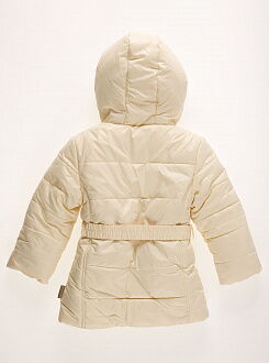 Куртка удлиненная зимняя для девочки Одягайко молочная 20051О - фото