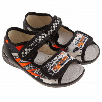 Сандалики для мальчика Waldi Адам черные Racing 360-049 - фото