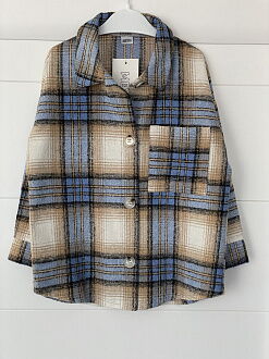 Теплая рубашка в клетку Mevis голубая 4907-02 - цена