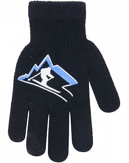Перчатки для мальчика YO! лыжник черные R-12 - цена