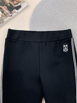 Школьные брючки-лосины для девочки Mevis College черные 4997-01 - фотография