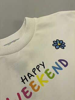 Стильный костюм для девочки Mevis Happy Weekend белый 4855-01 - Украина