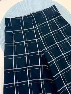 Брюки-палаццо для девочки Mevis Клетка черные 5158-01 - размеры